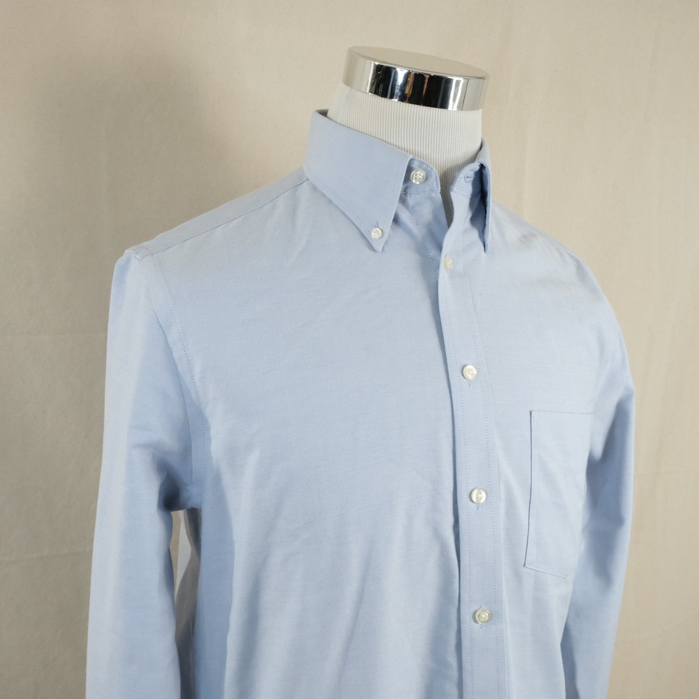 Stafford 15 32/33 Wrinkle Free Dress Shirt Blue Cotton Blend Regular Fit Mens